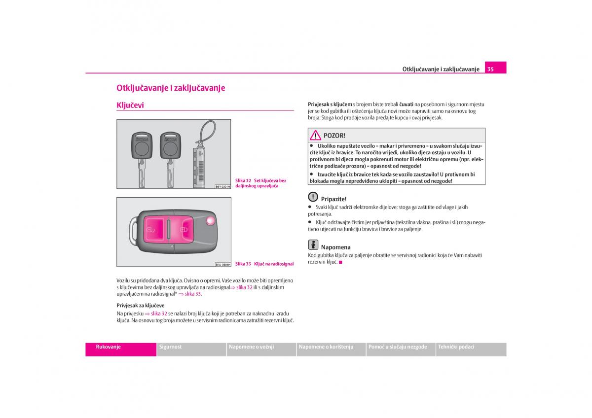 Skoda Octavia I 1 vlasnicko uputstvo / page 36