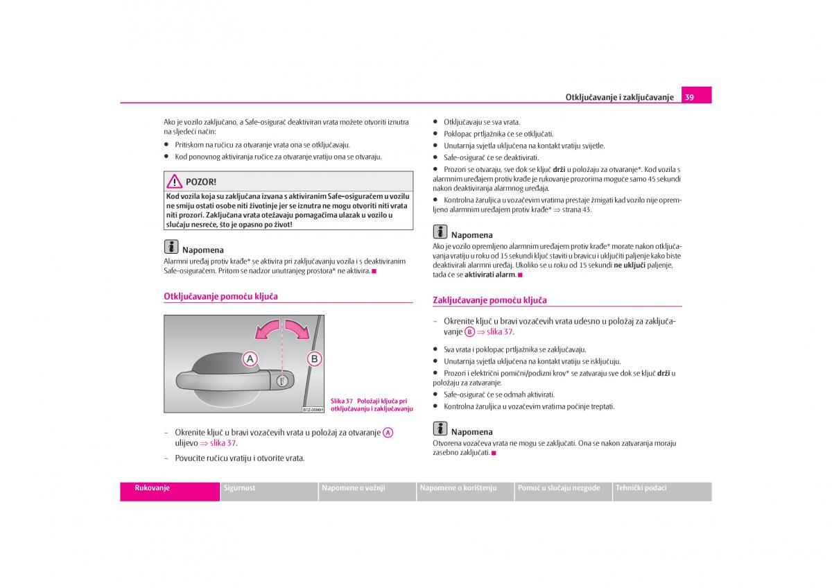 Skoda Octavia I 1 vlasnicko uputstvo / page 40