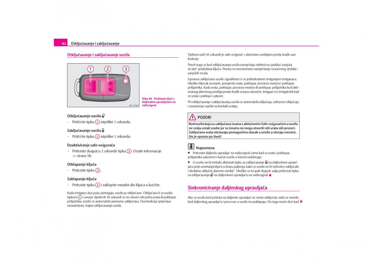 Skoda Octavia I 1 vlasnicko uputstvo / page 43