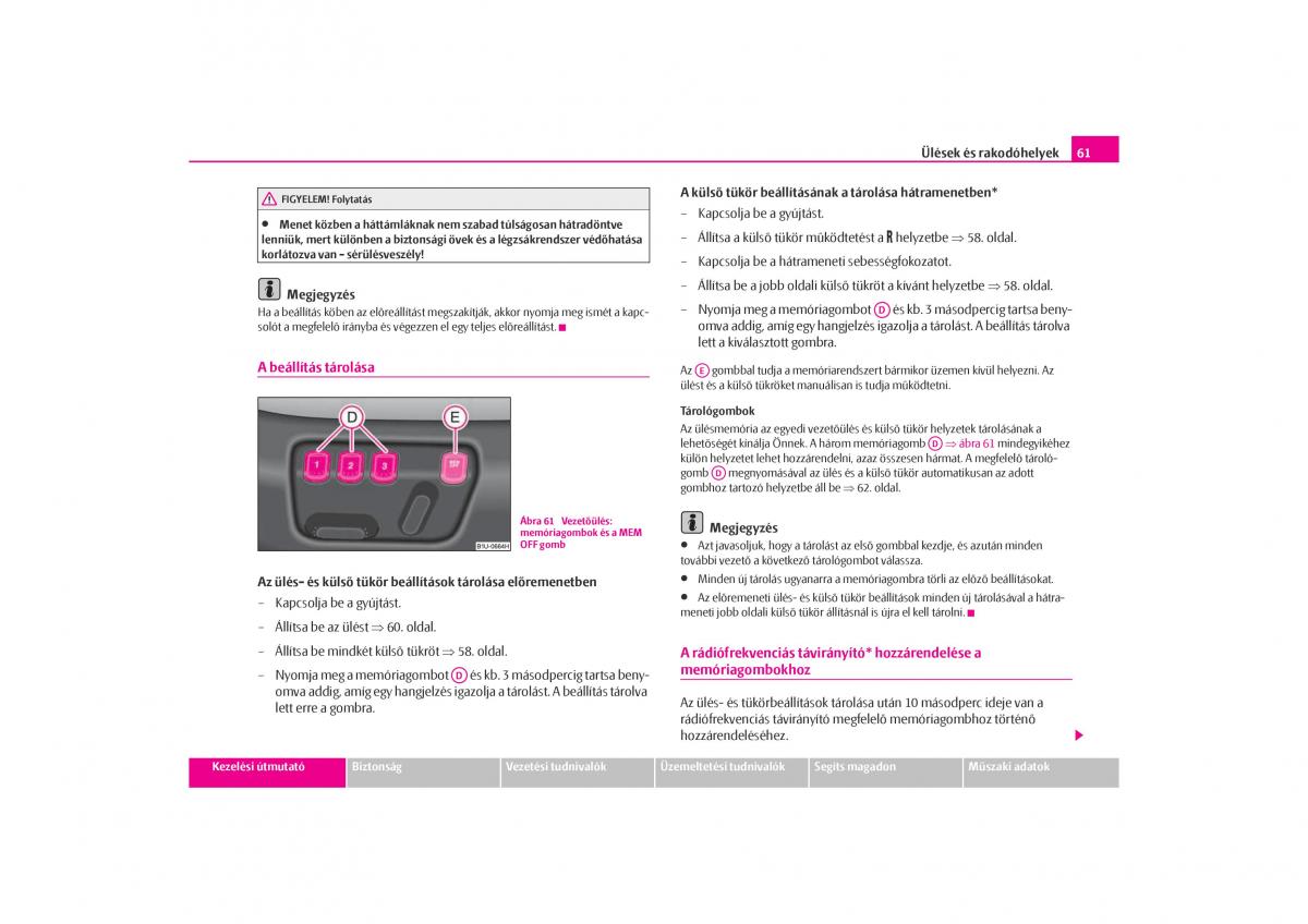 Skoda Octavia I 1 Kezelesi utmutato / page 62