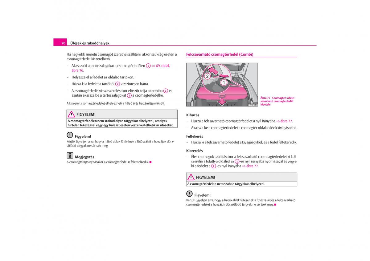 Skoda Octavia I 1 Kezelesi utmutato / page 71