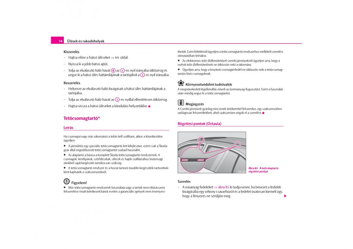Skoda Octavia I 1 Kezelesi utmutato / page 75