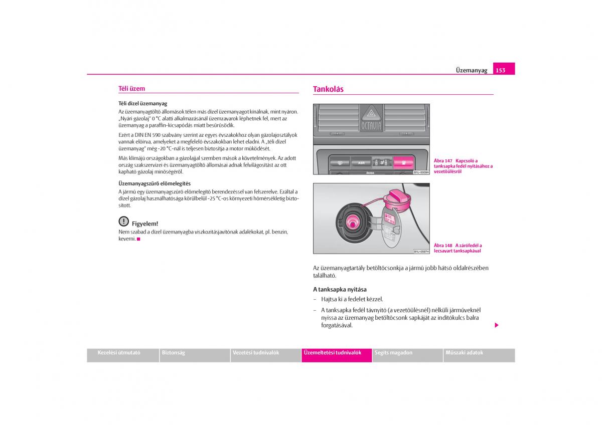 Skoda Octavia I 1 Kezelesi utmutato / page 154