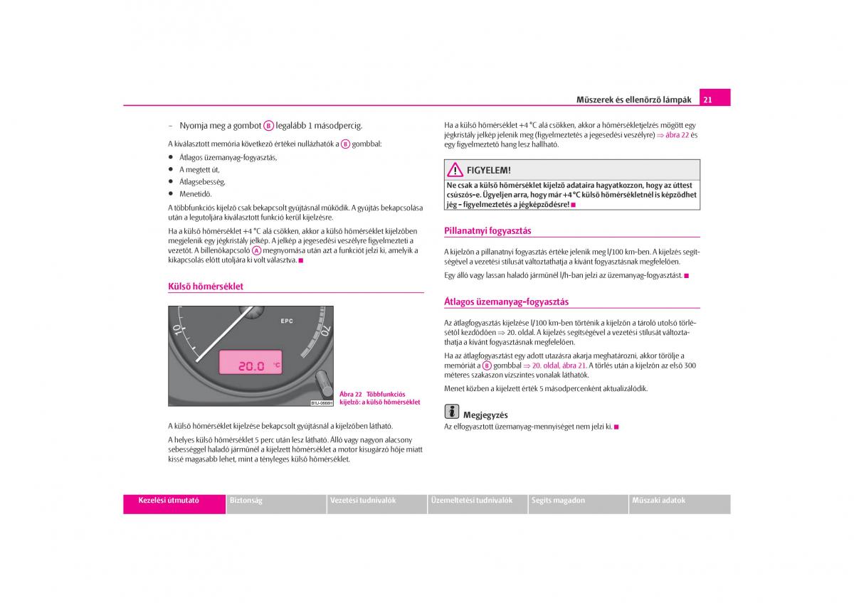 Skoda Octavia I 1 Kezelesi utmutato / page 22