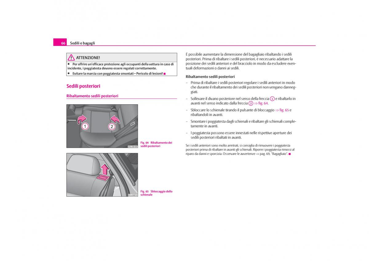 Skoda Octavia I 1 manuale del proprietario / page 67