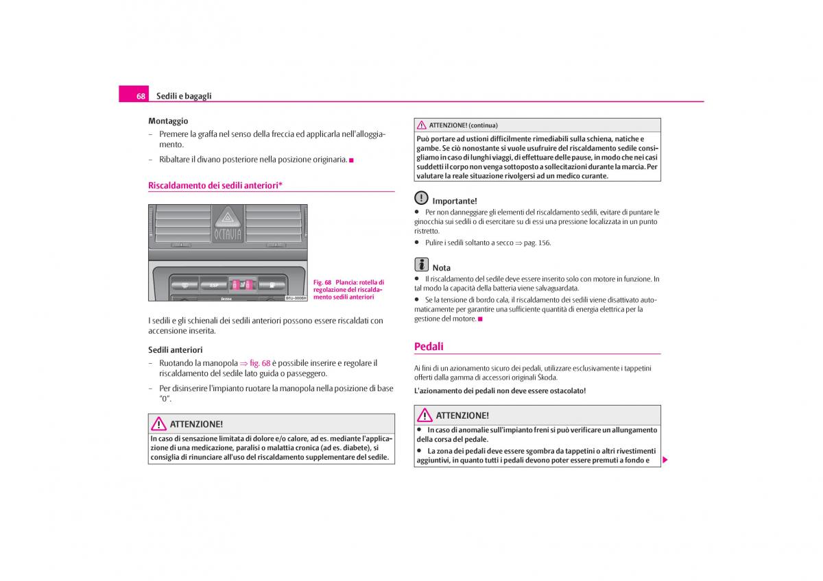 Skoda Octavia I 1 manuale del proprietario / page 69