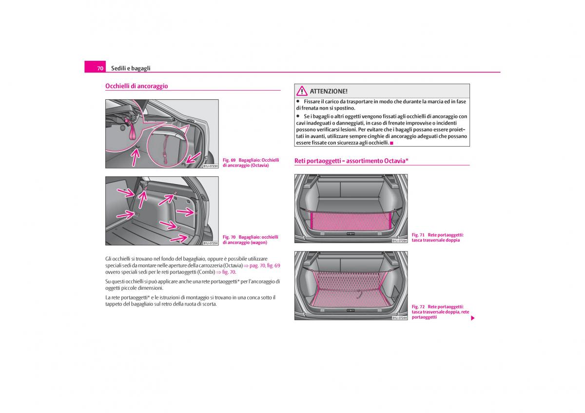 Skoda Octavia I 1 manuale del proprietario / page 71