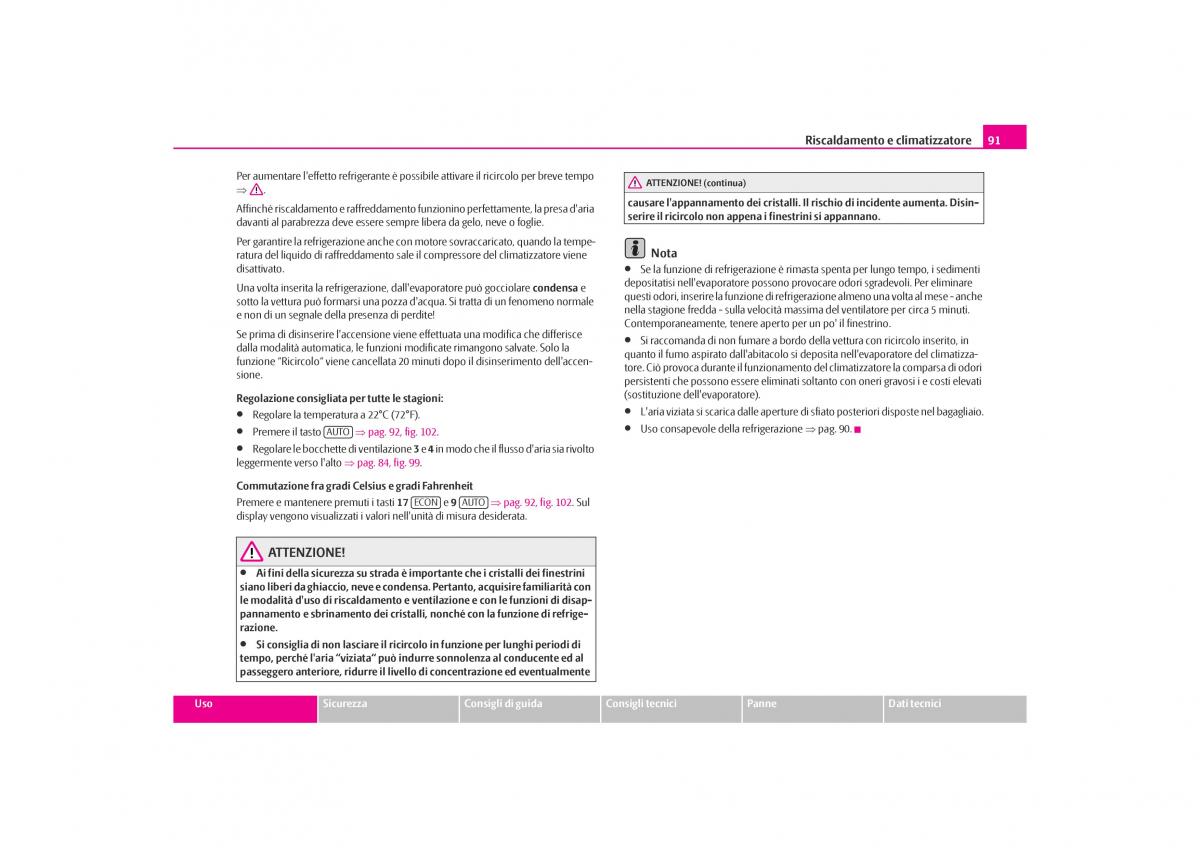 Skoda Octavia I 1 manuale del proprietario / page 92