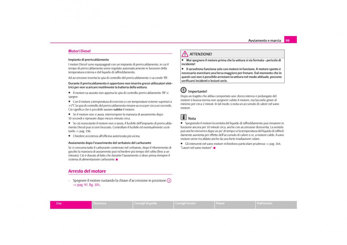 Skoda Octavia I 1 manuale del proprietario / page 100