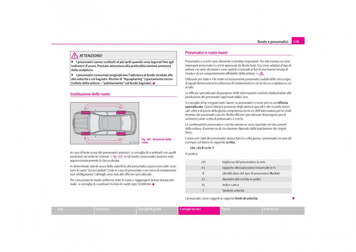 Skoda Octavia I 1 manuale del proprietario / page 180