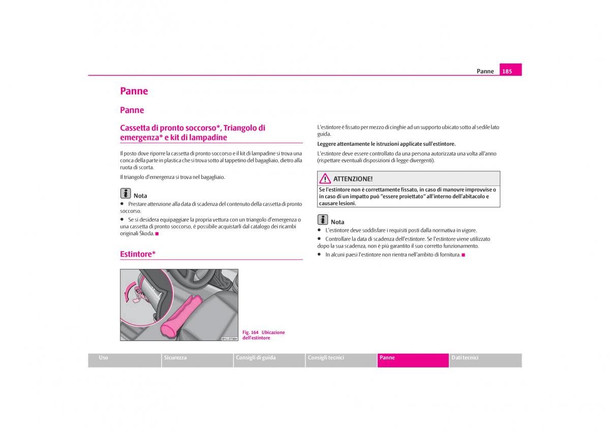Skoda Octavia I 1 manuale del proprietario / page 186