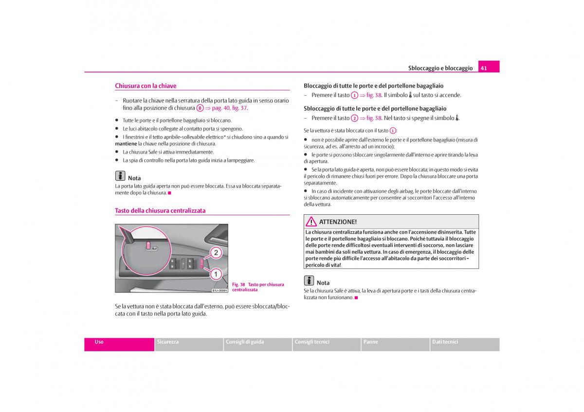 Skoda Octavia I 1 manuale del proprietario / page 42