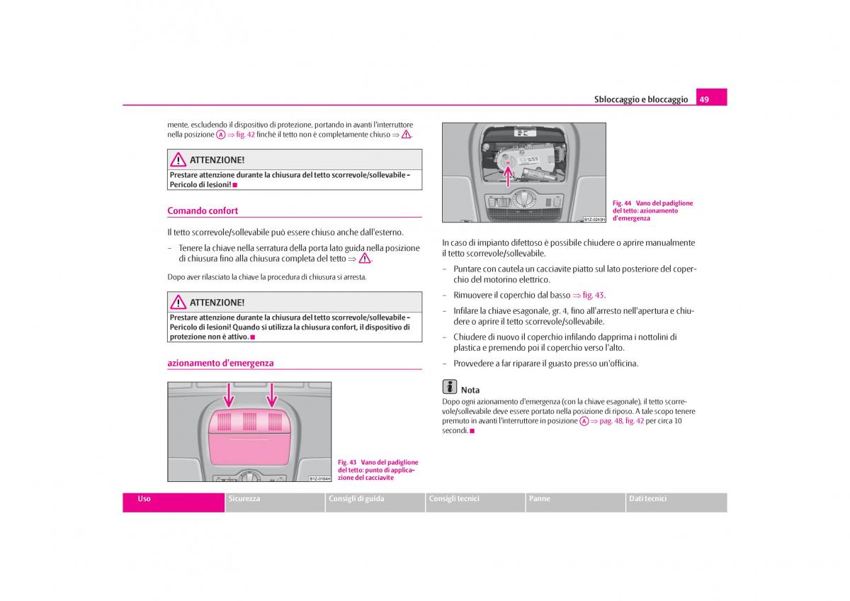 Skoda Octavia I 1 manuale del proprietario / page 50