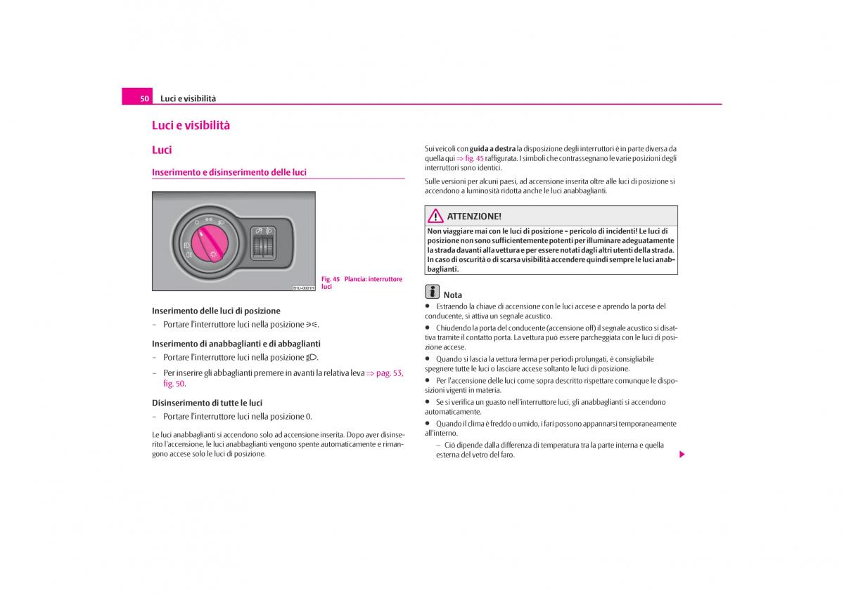 Skoda Octavia I 1 manuale del proprietario / page 51