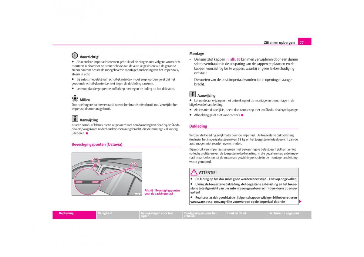 Skoda Octavia I 1 handleiding / page 78