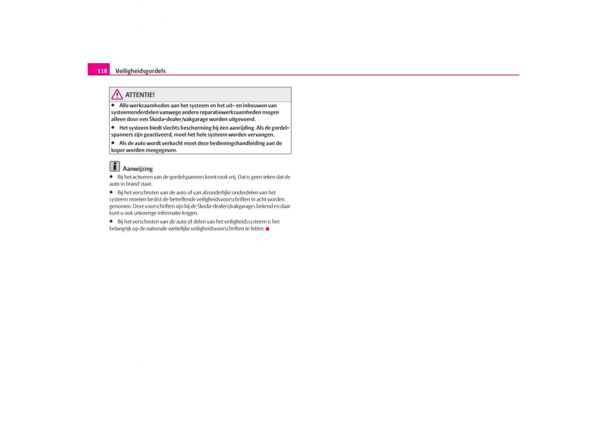 Skoda Octavia I 1 handleiding / page 119