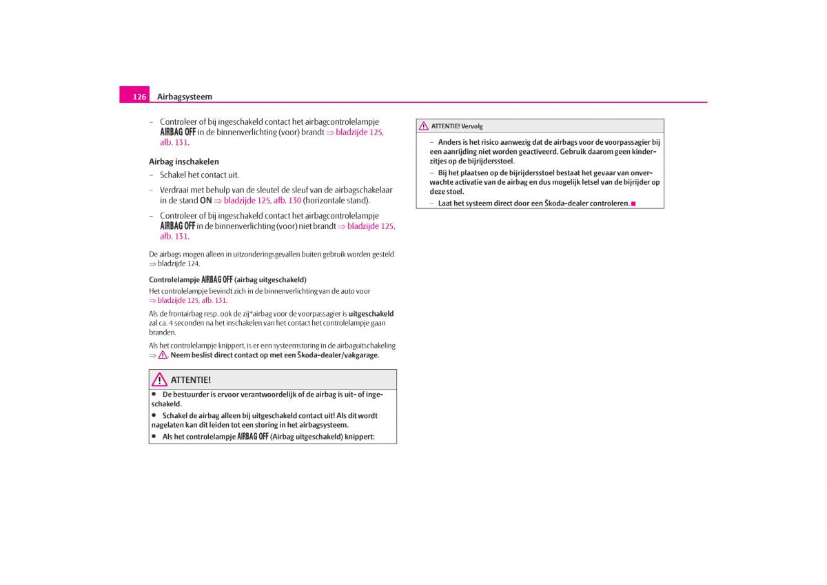 Skoda Octavia I 1 handleiding / page 127