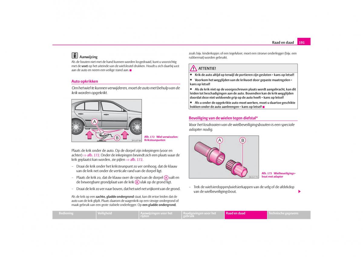 Skoda Octavia I 1 handleiding / page 192