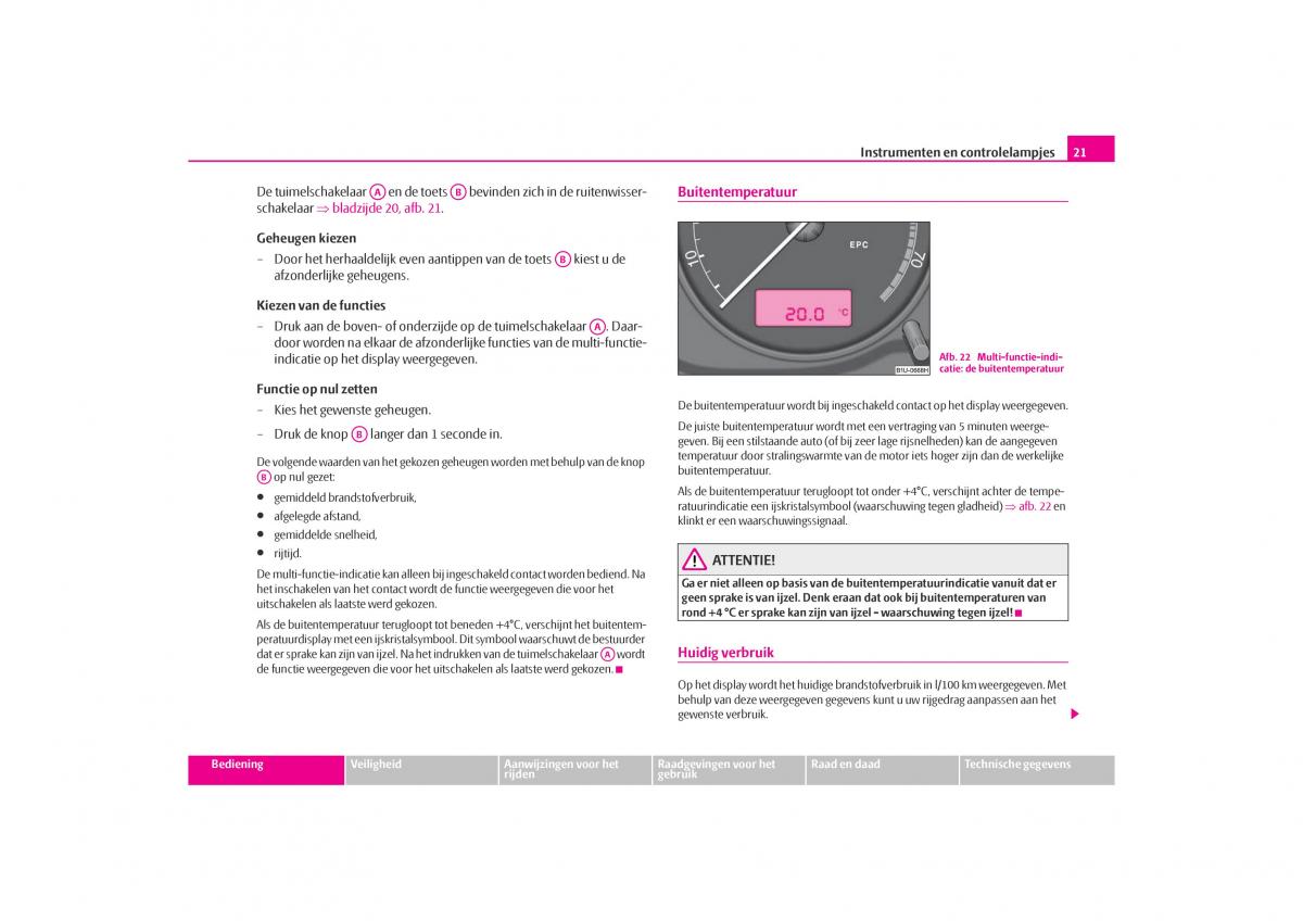 Skoda Octavia I 1 handleiding / page 22