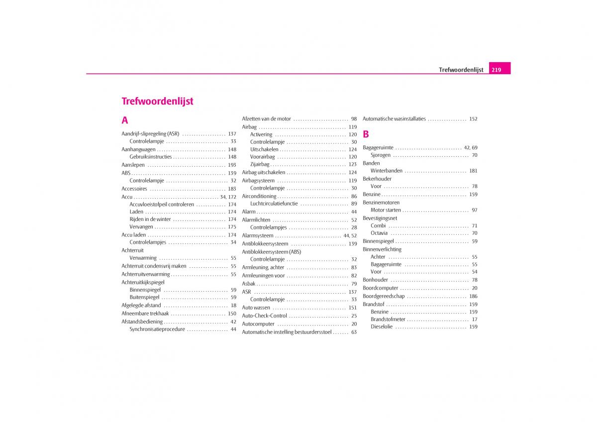 Skoda Octavia I 1 handleiding / page 220