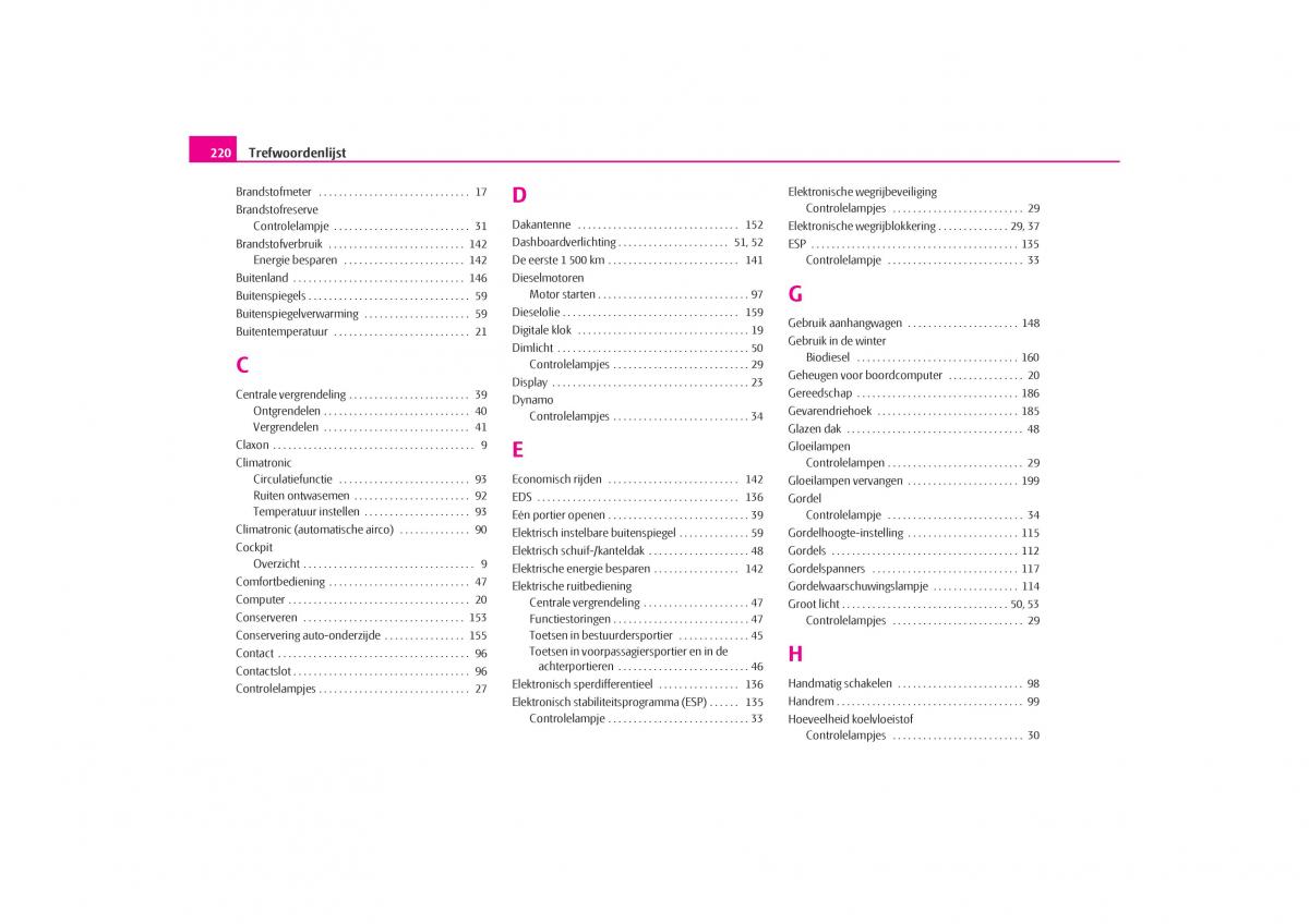 Skoda Octavia I 1 handleiding / page 221