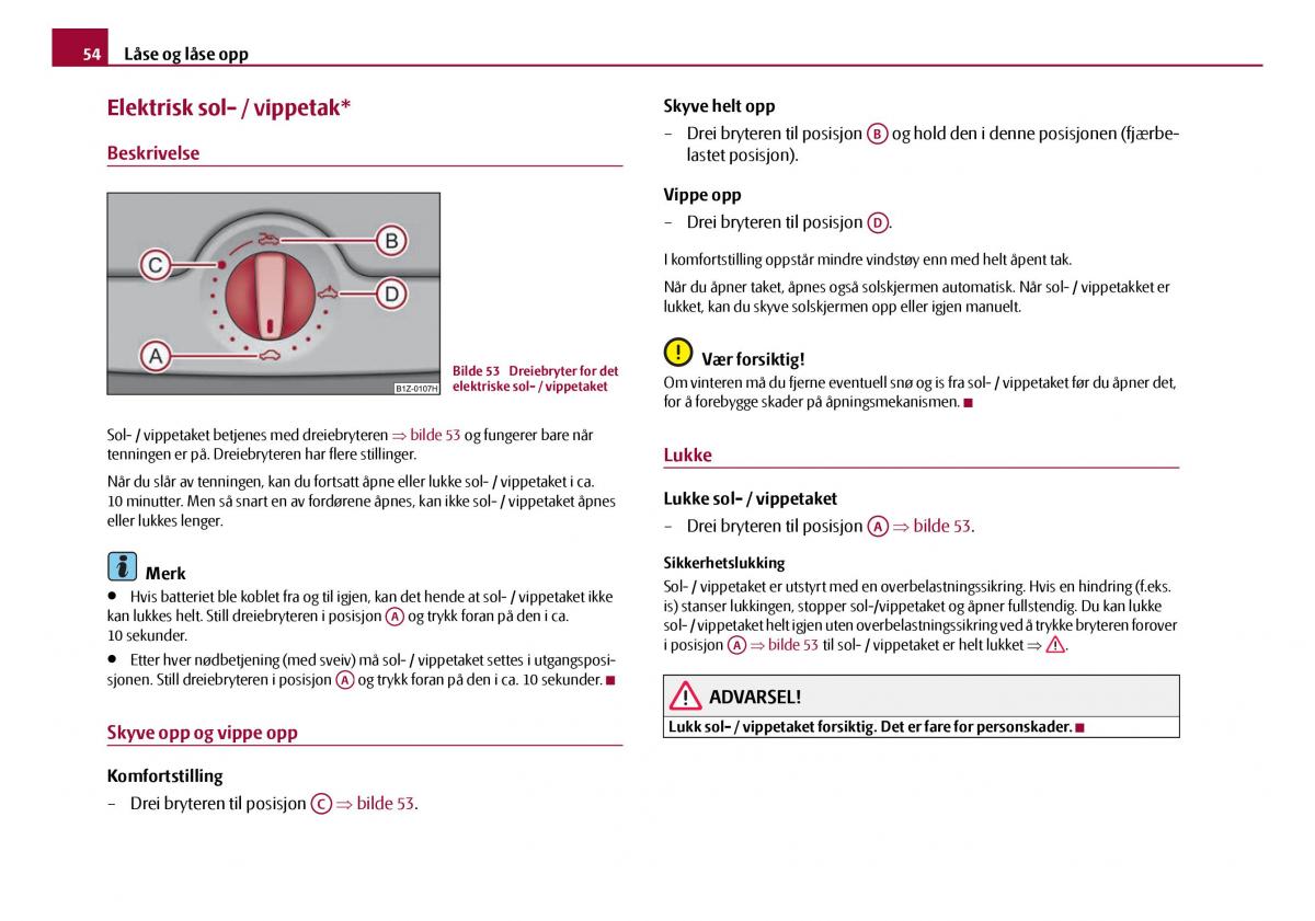 Skoda Octavia I 1 bruksanvisningen / page 55