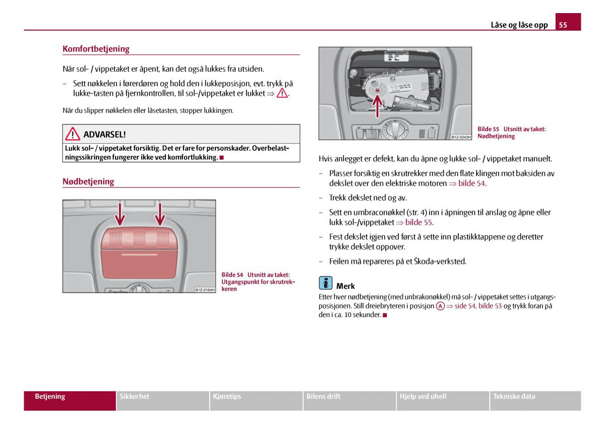 Skoda Octavia I 1 bruksanvisningen / page 56