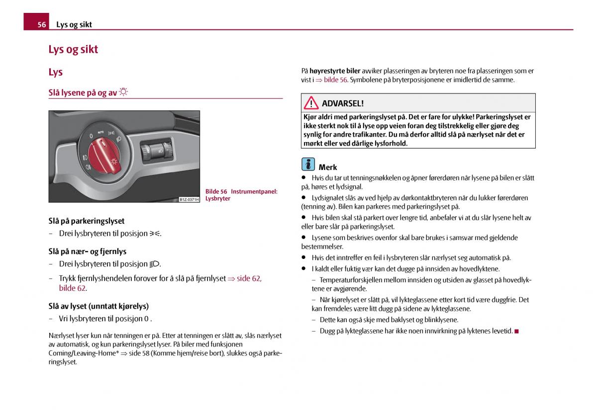 Skoda Octavia I 1 bruksanvisningen / page 57