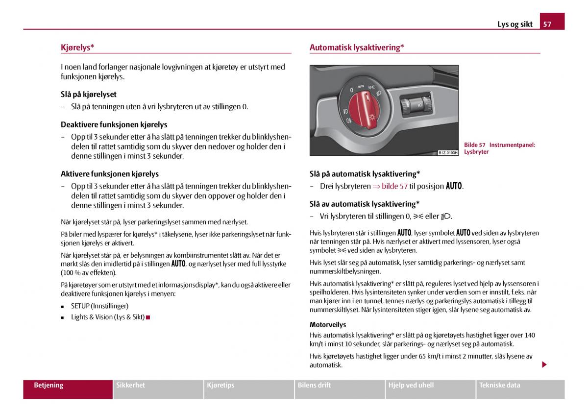 Skoda Octavia I 1 bruksanvisningen / page 58