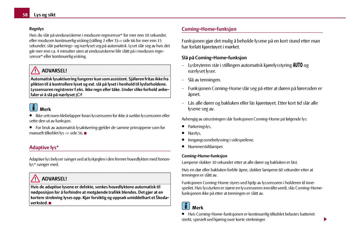 Skoda Octavia I 1 bruksanvisningen / page 59