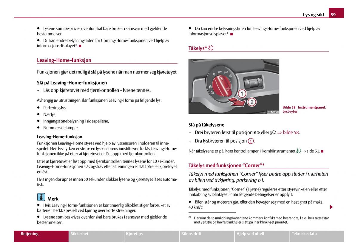 Skoda Octavia I 1 bruksanvisningen / page 60