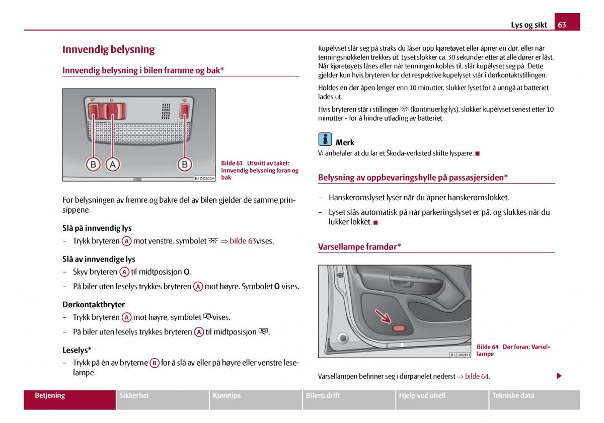 Skoda Octavia I 1 bruksanvisningen / page 64