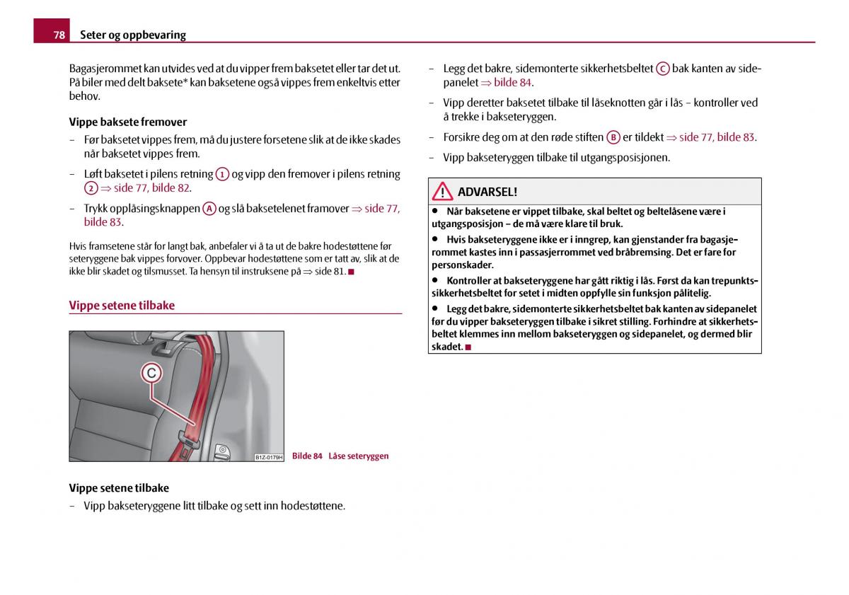 Skoda Octavia I 1 bruksanvisningen / page 79