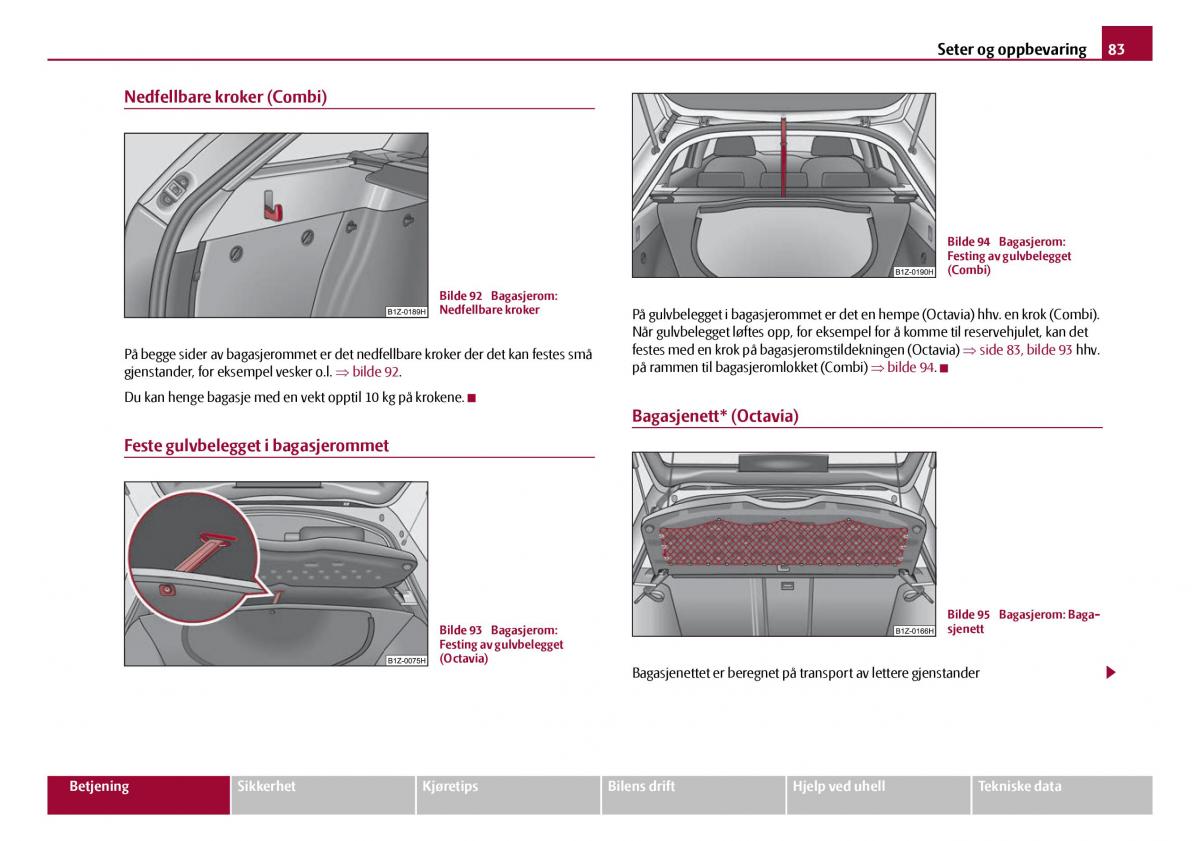 Skoda Octavia I 1 bruksanvisningen / page 84