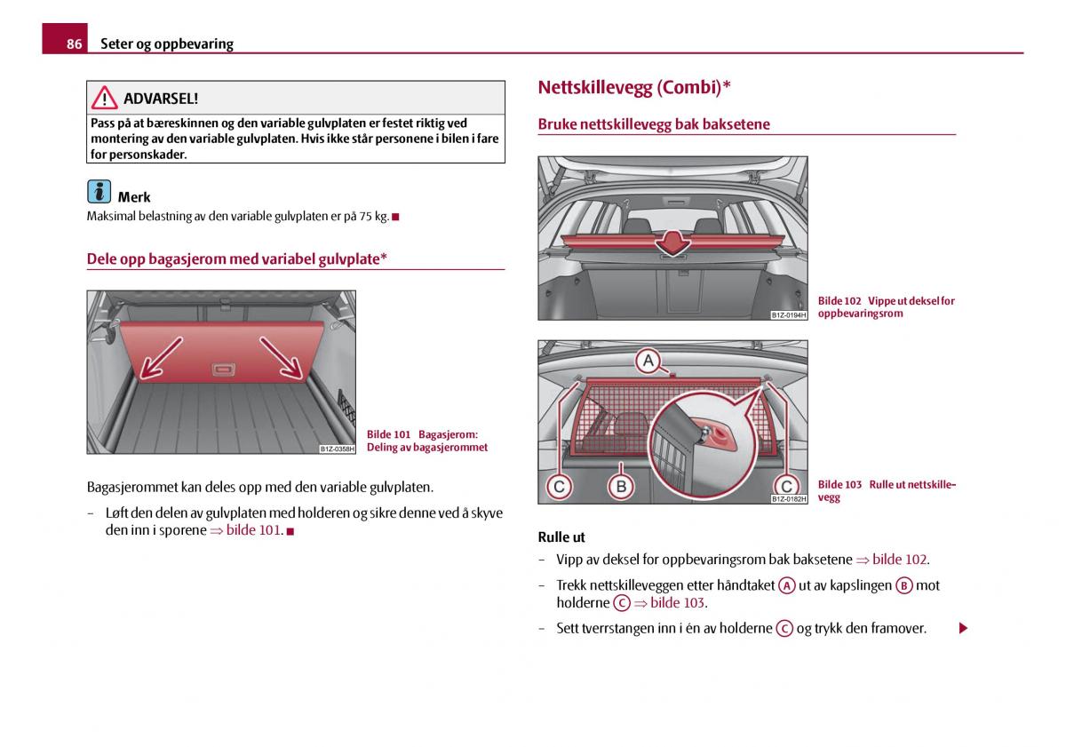 Skoda Octavia I 1 bruksanvisningen / page 87