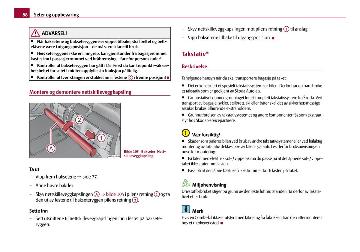 Skoda Octavia I 1 bruksanvisningen / page 89