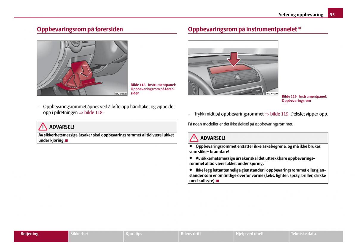 Skoda Octavia I 1 bruksanvisningen / page 96