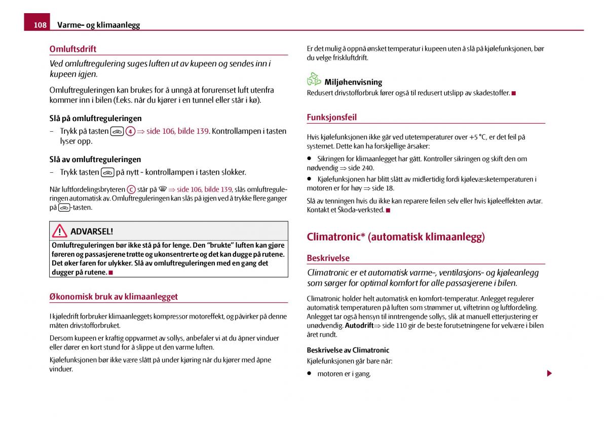 Skoda Octavia I 1 bruksanvisningen / page 109