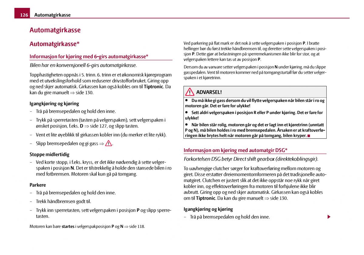 Skoda Octavia I 1 bruksanvisningen / page 127