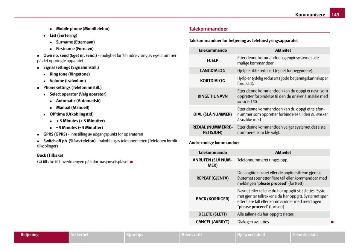 Skoda Octavia I 1 bruksanvisningen / page 150