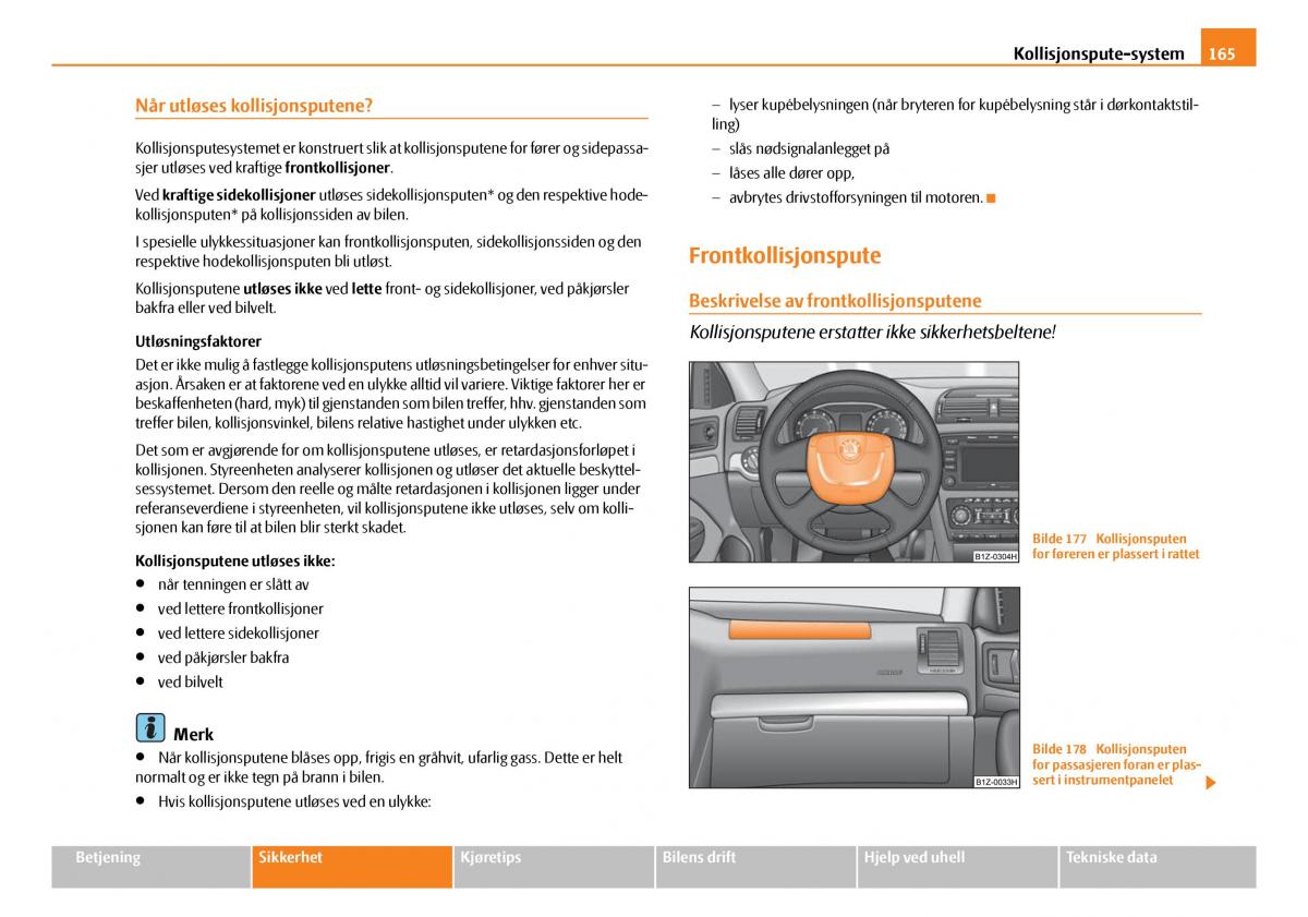 Skoda Octavia I 1 bruksanvisningen / page 166