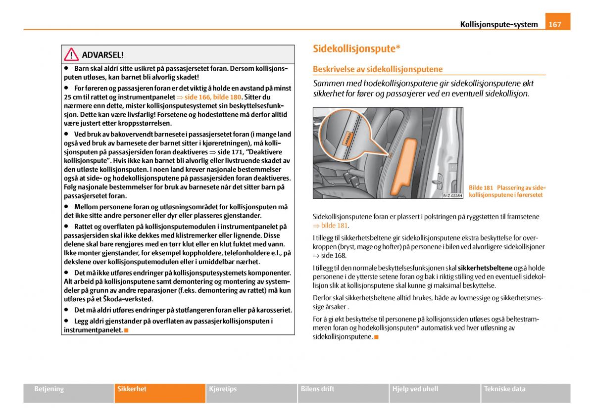 Skoda Octavia I 1 bruksanvisningen / page 168