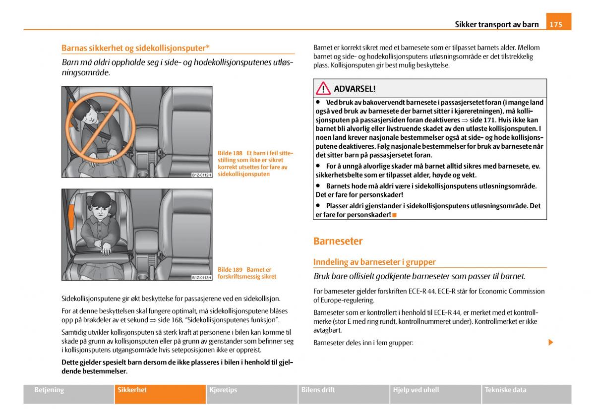 Skoda Octavia I 1 bruksanvisningen / page 176