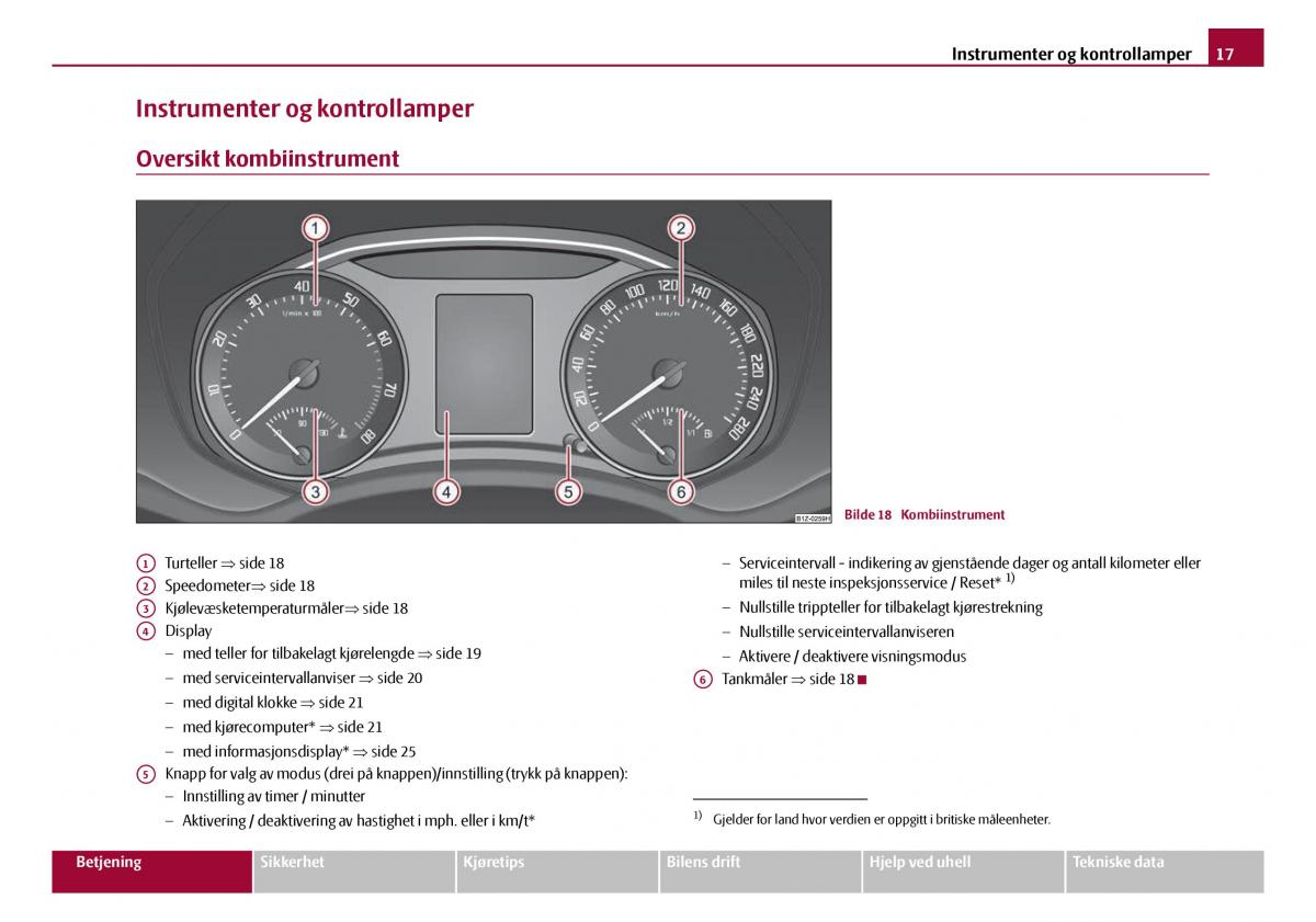 Skoda Octavia I 1 bruksanvisningen / page 18