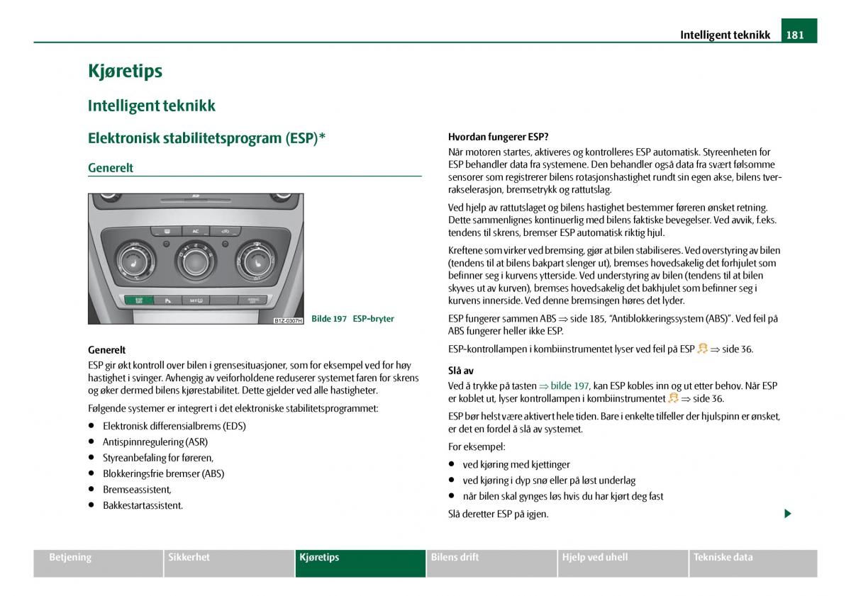 Skoda Octavia I 1 bruksanvisningen / page 182