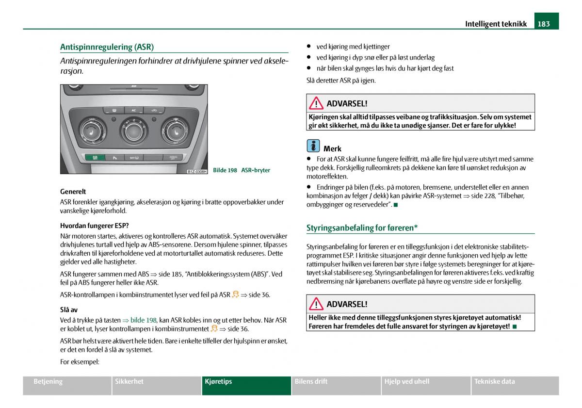 Skoda Octavia I 1 bruksanvisningen / page 184