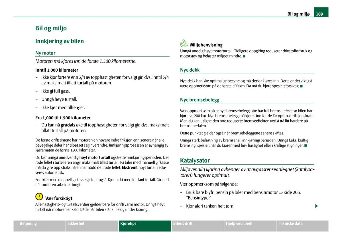 Skoda Octavia I 1 bruksanvisningen / page 190