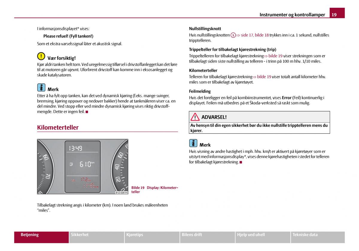 Skoda Octavia I 1 bruksanvisningen / page 20