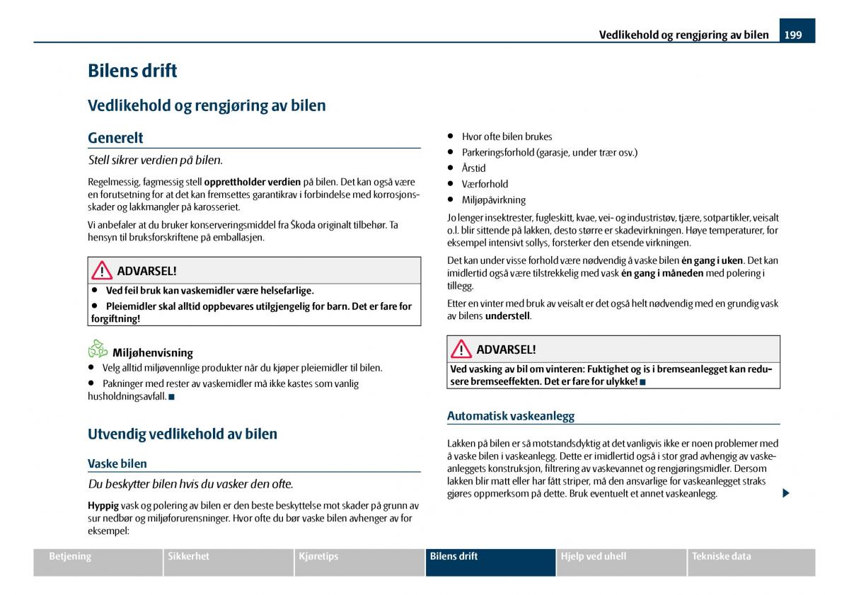 Skoda Octavia I 1 bruksanvisningen / page 200