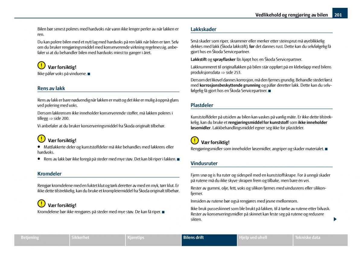 Skoda Octavia I 1 bruksanvisningen / page 202